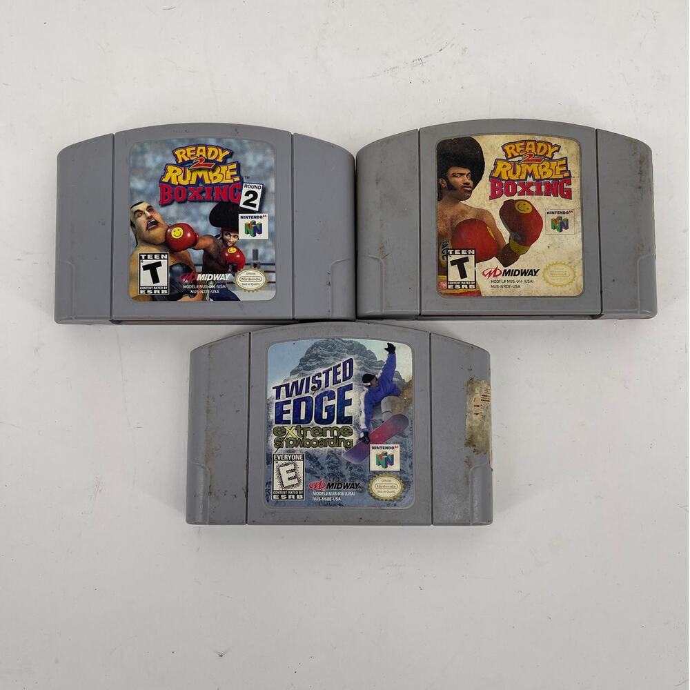 Lot of 3 Nintendo 64 N64 Games Ready 2 Rumble Boxing 1 & 2 Twisted Edge
